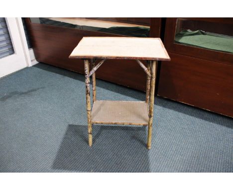 A Vintage Bamboo Framed Two Tier Occasional Table, 51cms Wide 