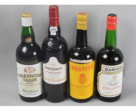 A Single Bottle of Graham's Ruby Port together with Three Bottles of Sherry 