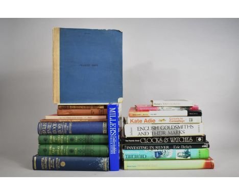 A Collection of Various Antique and Art Guidebooks, Price Guides to include Hallmarks on Plate, English Church Woodwork by F.