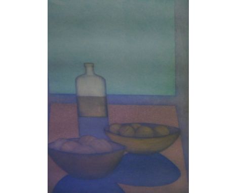 Martin Ware (b.1946). Two Bowls, Two Bottles, artist signed prints 101/150 - pair, 20cm x 14cm.