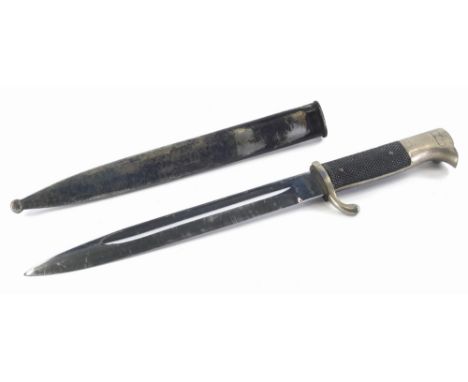 A German bayonet, the blade stamped Rich. A B R. Herber Solingen medal scabbard.