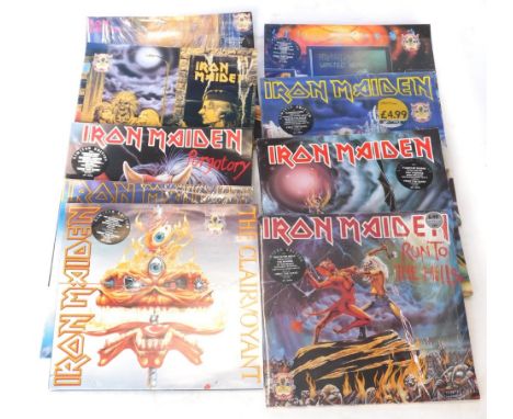 A boxed set of Iron Maiden The First Ten Years 12 inch singles 1980-1990, limited edition with paperwork.