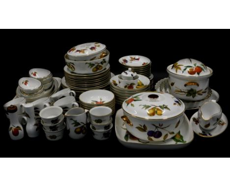 A large quantity of Royal Worcester Evesham pattern dinner and tea ware, to include tureens, shaped dishes, etc.