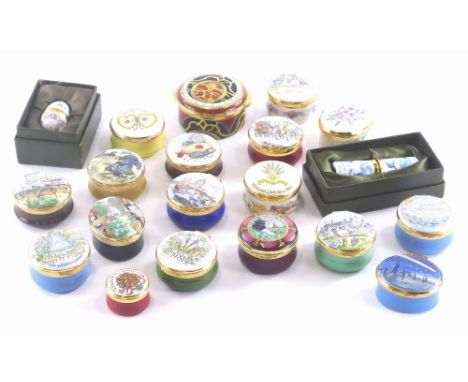 A quantity of Crummles enamel boxes, to include some limited editions, a needle case, etc.