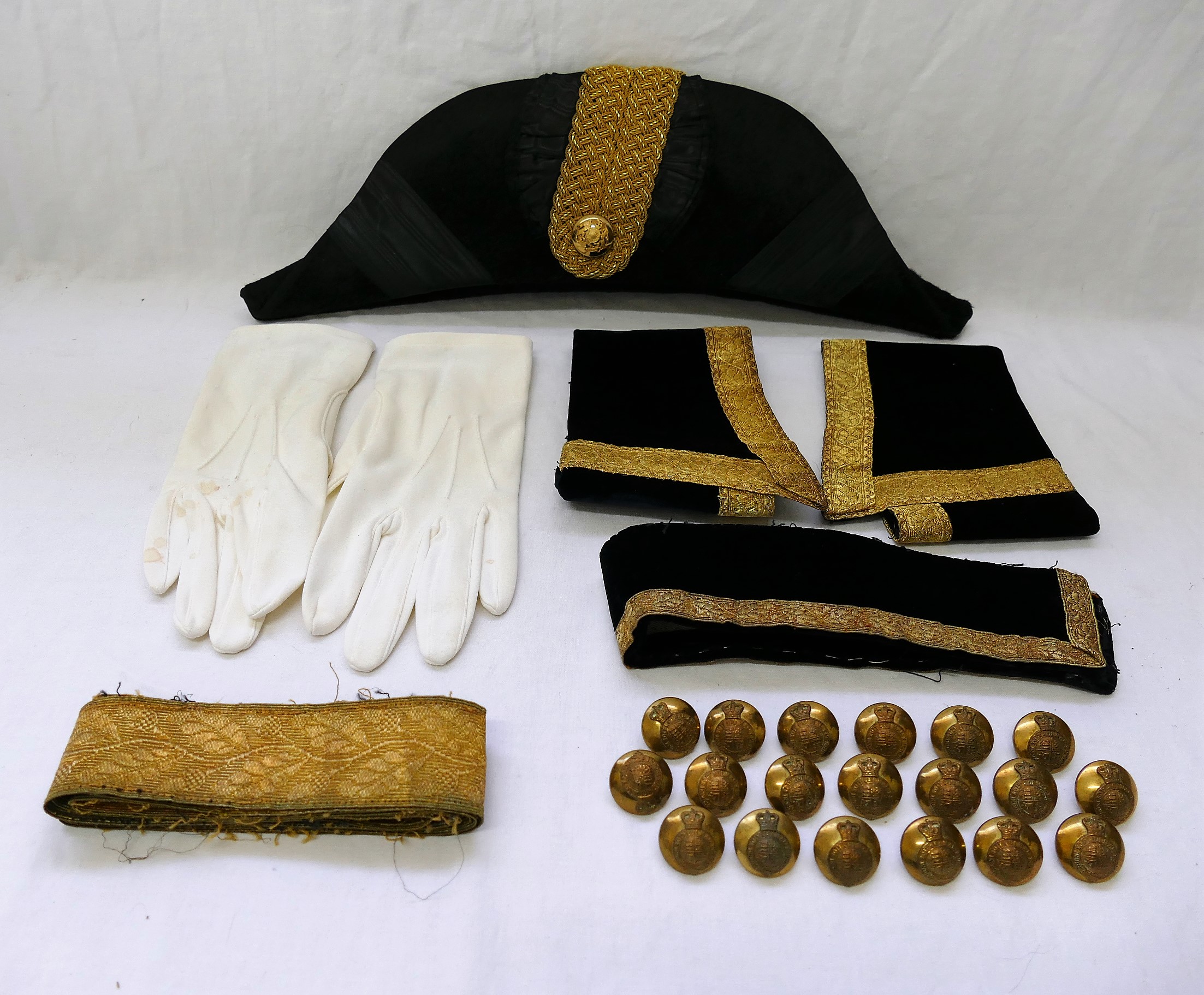 An Elizabeth II Diplomatic Uniform, complete with beaver fur hat, white ...