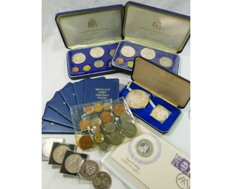 Two cased proof sets of the 'First National Coinage of Barbados', a cased limited edition (317/5000) set of two silver medall