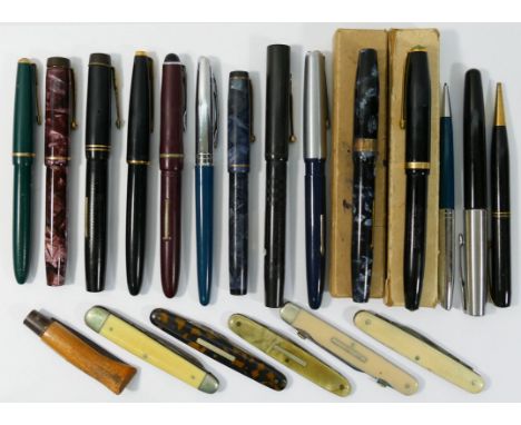 A collection of 11 fountain pens including Parker, Stephen's, Osmiroid, Mentmore, De La Rue,  Waverley, Conway Stewartand  an