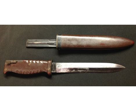 Sudanese AR10 Bayonet with double edged 200mm long blade, maker marked "Interarmco" reg pat Germany along with serial number 