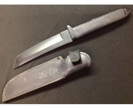 Private purchase Survival/Hunting knife in a Japanese Tanto style with 149mm long single edged blade marked "440 Stainless St