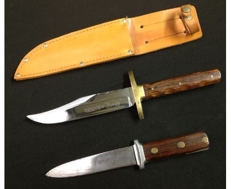 Two knives by Nowill of Sheffield: Bowie Knife with 145mm long blade with etched makers mark "J. Nowill &amp; Sons, Sheffield