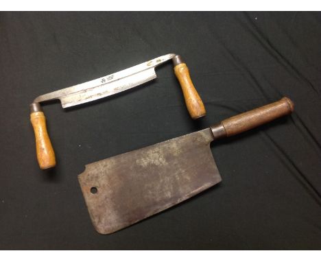 WW2 British Army Butchers Meat Cleaver with 276mm long blade maker marked "Elwell" and dated 1943 with WD Broad Arrow. Overal