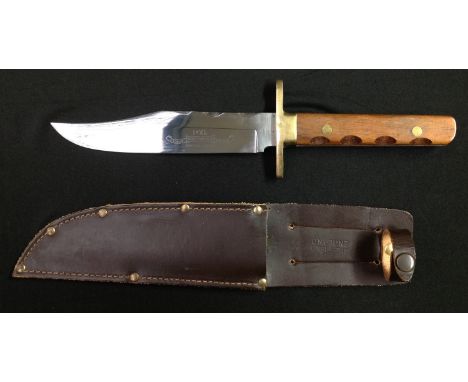 Hunting Knife with Bowie style blade 151mm in length, etched maker mark "I * XL George Wostenholm and Son, Sheffield England"