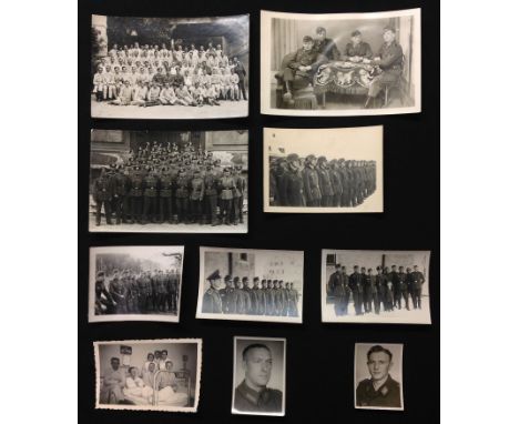 WW2 Third Reich unpublished Heer soldiers photographs comprising of four postcard sized prints, five smaller prints and two s