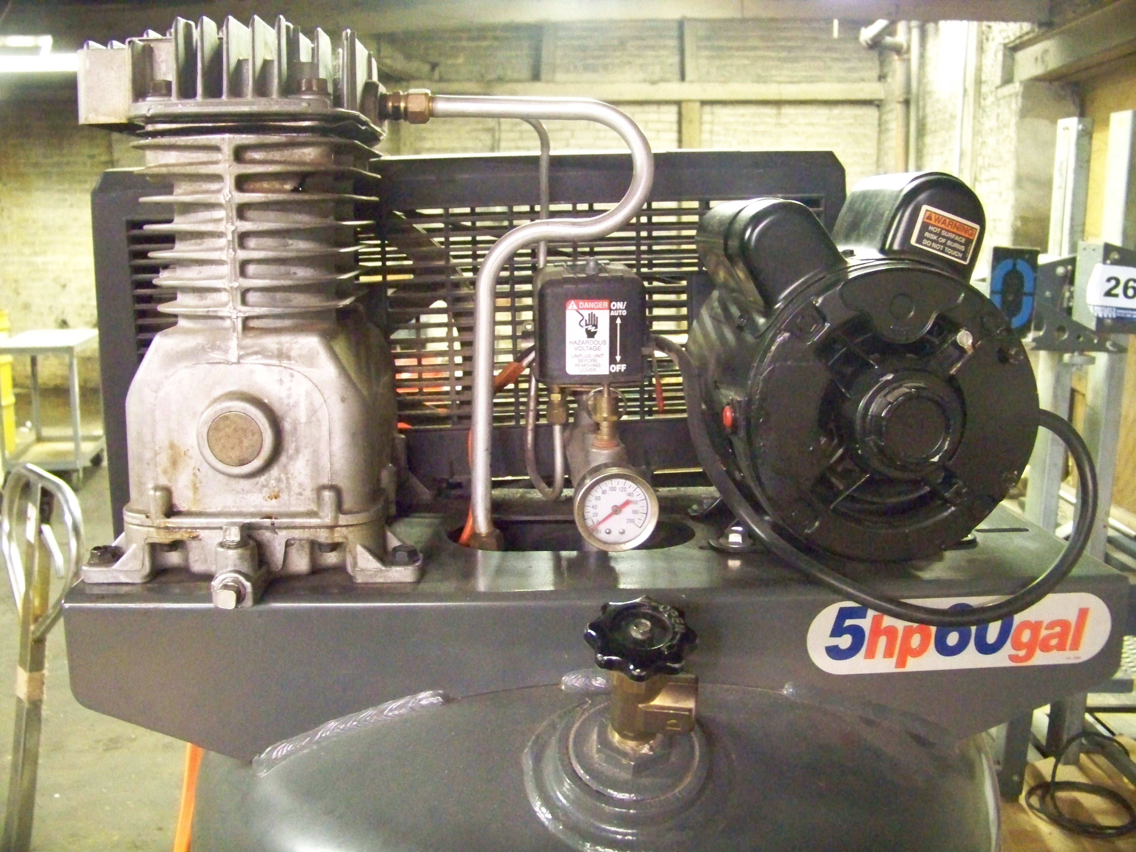 CHARGE AIR PRO 5 HP 60 GAL STAND UP AIR COMPRESSOR (NOT TESTED)