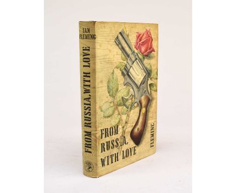 FLEMING, Ian From Russia, With Love. First edition, Jonathan Cape, 1957.  Gun and rose motif on front cover.  Dust wrapper ha