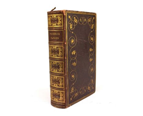 DICKENS, Charles. The Pickwick Papers, first edition, 1837. 'Veller' title. Contemporary maroon morocco with swirling floral 