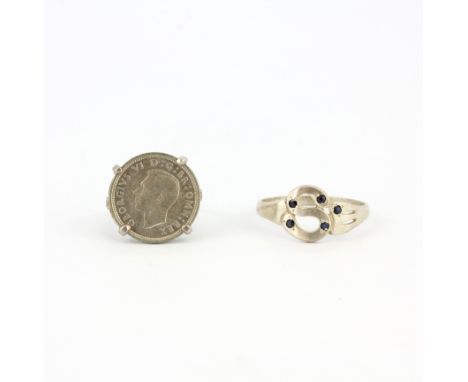 Two silver rings, (I.5 &amp; R).