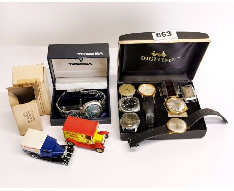 A group of mixed vintage watches.