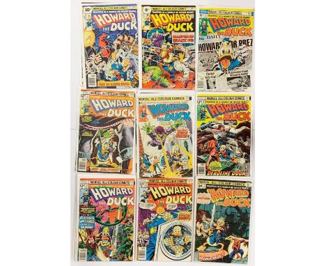 A quantity of comics including Howard the Duck #1-25 (missing #10) and 17 manual.
