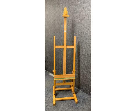 A useful large artist's easel, H. 178cm.