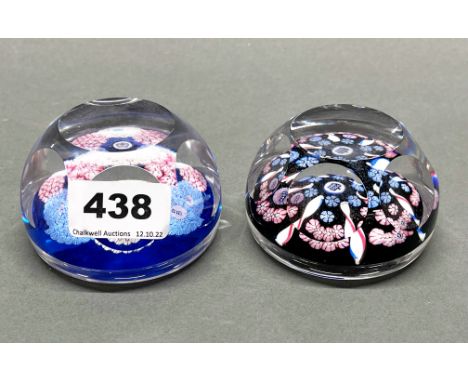 Two Whitefriars lead crystal paper weights (1977), dia. 8cm.