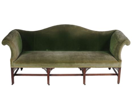 A George III mahogany sofa , circa 1770, the serpentine shaped back and...   A George III mahogany sofa  , circa 1770, the se