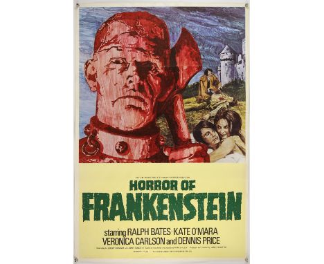 Horror of Frankenstein (1970), British One Sheet, 40 x 27 inches, was folded now flat, printed by R J Wallman Co Director Jim