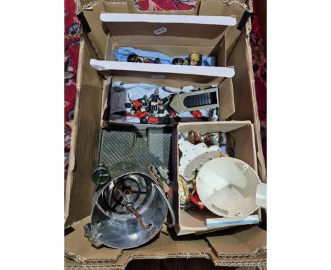A mixed lot comprising Robertsons Jam figures, Britains soldiers, Timpo Toys animals & figures and a model search light. Noti