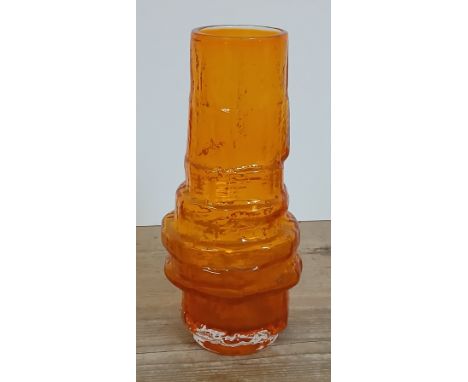 A Whitefriars orange hoop vase designed by Geoffrey Baxter, height 29cm.&nbsp;Condition - good, minor wear only including lig
