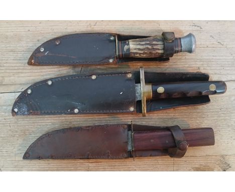 A group of three hunting/bushcraft knives. 