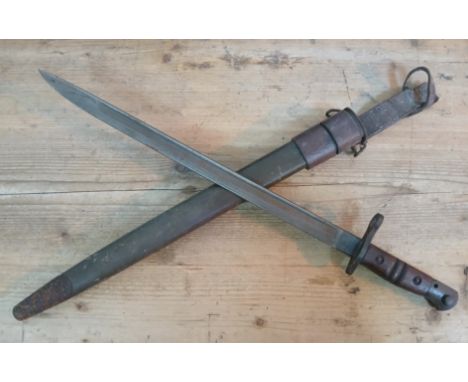 A United States WWI M1917 bayonet and scabbard.