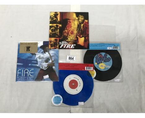 2 7" The Who singles, and 2 7" Jimi Hendrix coloured vinyl.
