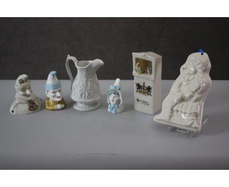 A collection of Punch and Judy porcelain and ceramic figures and pieces. Including Carlton, Royal Worcester and Portmeirion. 