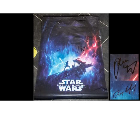 Star Wars The Rise Of Skywalker Rare First Edition Maxi Promo Poster Signed By Adam Driver and Daisy Ridley. This item is ver