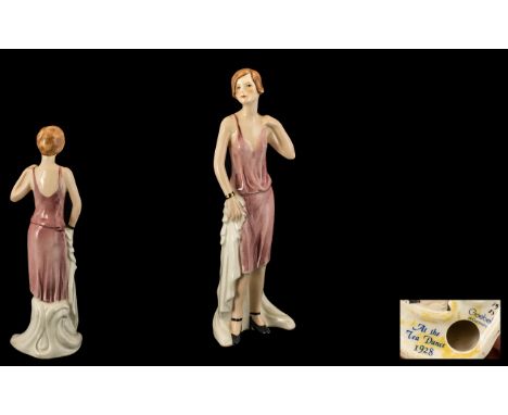 Goebel Art Deco Style Hand Painted Figurine ' At the Tea Dance 1928 '. c1970. Height 8.25 Inches - 20.70 cms. 1st Quality and