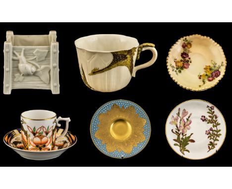 A Small Collection of Assorted Royal Worcester Hand Painted Small Ceramic Pieces. Comprises 1/ Royal Worcester Hand Painted P