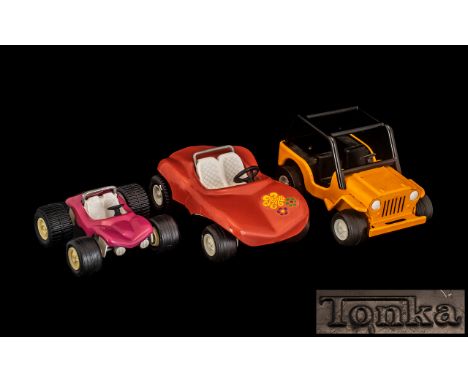 Tonka - 1970's Vintage Trio of Beach Buggy Painted Metal Model Cars. All Used but Still In Overall Excellent Condition - Plea