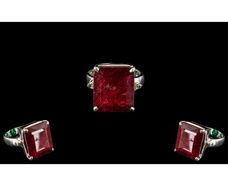 Ruby Ring in 925 Silver with 21ct stone and 0.05ct Diamonds. Please See Photo. 