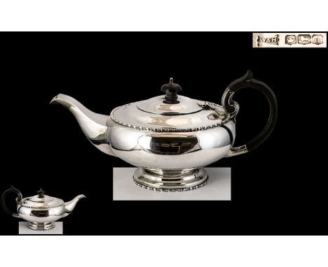 Walker and Hall - Superb Alladins Lamp Shaped Sterling Silver Teapot of Pleasing Design / Form. Hallmark Sheffield 1921, Make