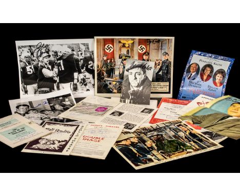 Comedy Autographs on Photographs, Programmes etc. Super Stars Noted Sammy Davis Jnr, Arthur Lower, Patrick Macnee, Harry H. C