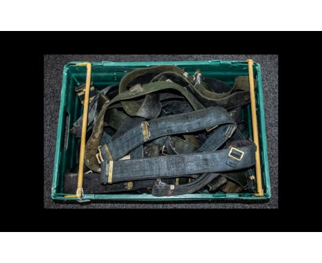 Large Collection of Military Belts.  Collection of vintage military belts, 20 plus, see photograph.