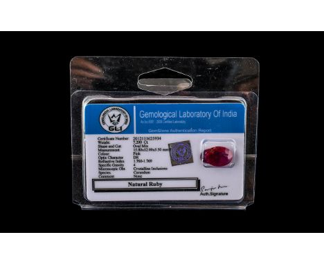 7.20ct Natural Ruby, Earth Mined, Clarity Enhanced. Please See Photo. 
