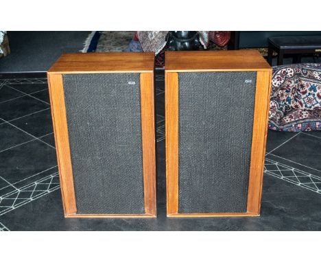 KEF Electronics Pair of Large Professional Teak Cased Hi-Fi Speaker Model Concerto. Serial Num 2889. c.1971. Each Speaker 28 