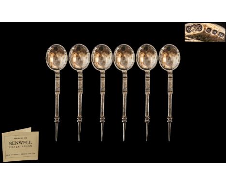 Elizabeth II Replica of The Benwell Sterling Silver Spoon Set of Six In Total. These Spoons are An Exact Replica of the Roman
