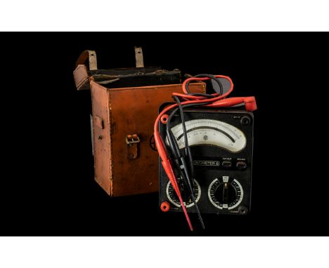 A Vintage Avo Meter Number Eight in original leather case with wiring. 