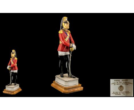 Royal Worcester ' Papal Series ' Ltd and Numbered Edition Hand Painted Porcelain Figure ' Colonel of the Noble Guard ' In Gal