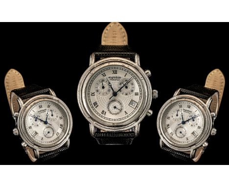 Vintage Krug-Bailment Principle Gent's Watch.  Circa 1996, with a black leather strap.