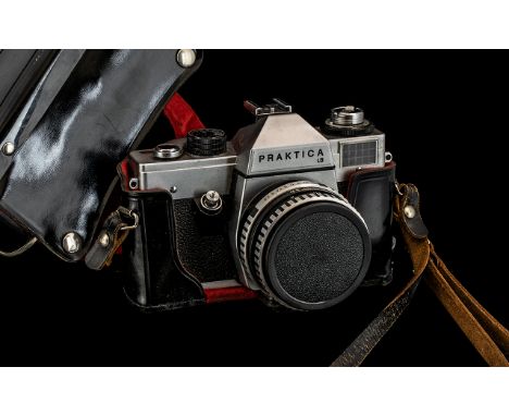 Vintage Pentacon Camera - Pratica, In Original Patent Leather Case. 