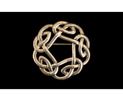 Celtic Design Silver Scottish Brooch. Brooch In Lovely Condition Throughout and the Wonderful Scottish Design. 1.5 Inches Dia