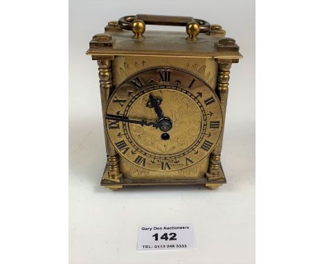 Smiths brass carriage clock, 4” high